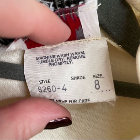 Vintage Serbin Carroll Reed Ski Shops Ivory Cream Belted Ruffle Dress - Picture 5 of 7